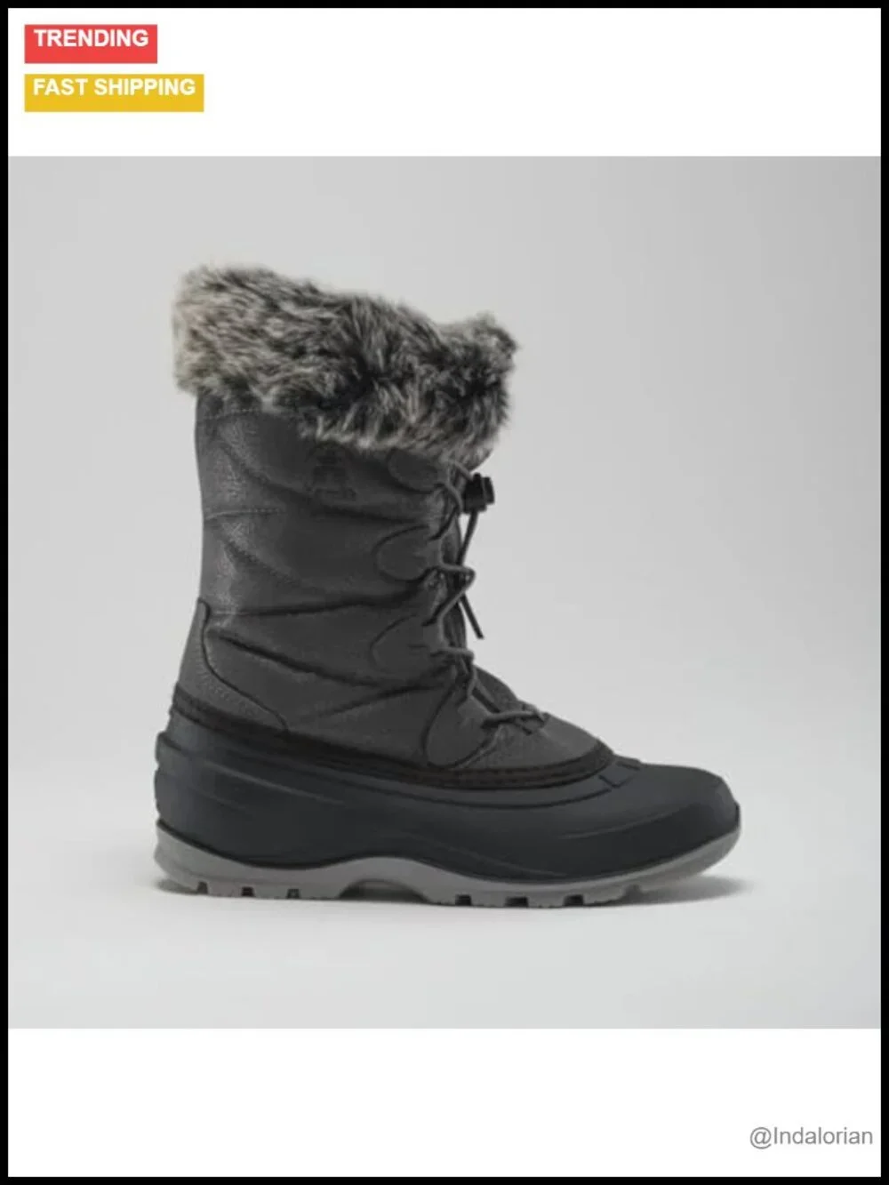 Insulated Snow Boots, Waterproof, -40F, Faux Fur Trim, Vegan
